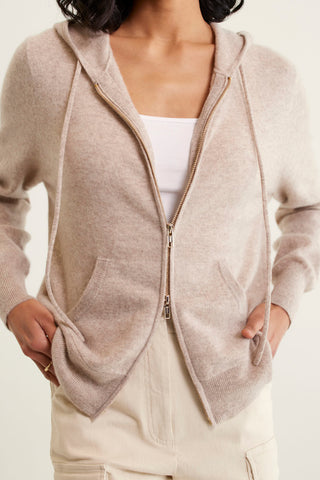 Amber Cashmere Hoodie In Lightweight Beige
