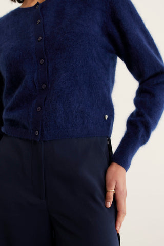 Sydney Brushed Cashmere Cardi In Navy