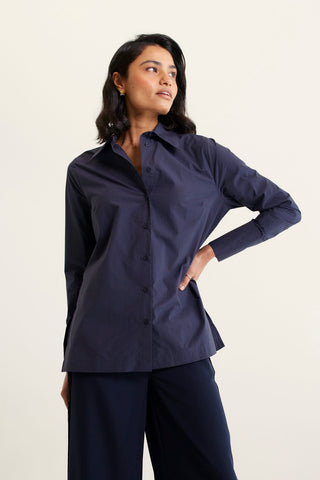 Primrose Pima Cotton Shirt In Navy