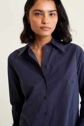 Primrose Pima Cotton Shirt In Navy