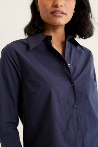 Primrose Pima Cotton Shirt In Navy