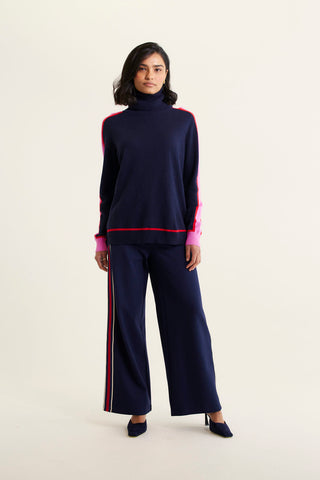 Highline Merino Cashmere Sweater In Officer Navy