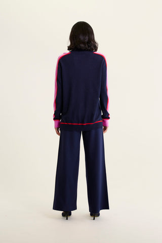 Highline Merino Cashmere Sweater In Officer Navy