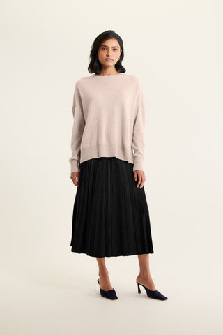 Iris Cashmere Crew Sweater In Lightweight Beige