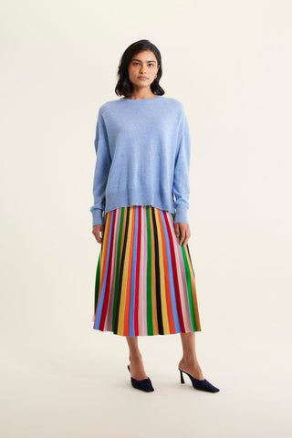 Iris Cashmere Crew Sweater In Hortensia