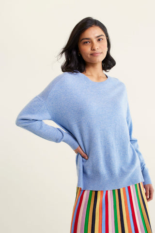 Iris Cashmere Crew Sweater In Hortensia