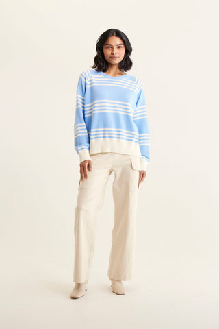 Cascade Cotton Knit Sweater In Cornflower