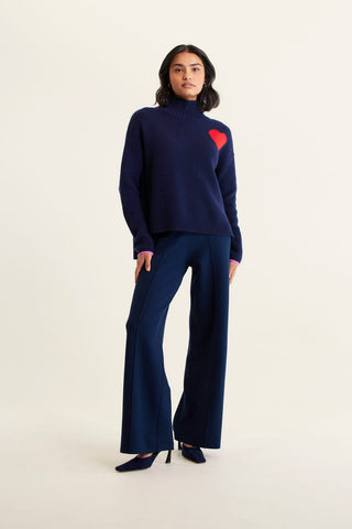 Ronnie Merino Cashmere Polo In Officer Navy