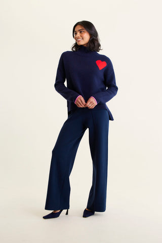 Ronnie Merino Cashmere Polo In Officer Navy