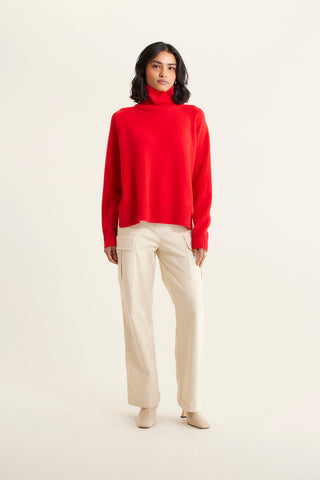 Toastie Merino Cashmere Polo In Fire Engine