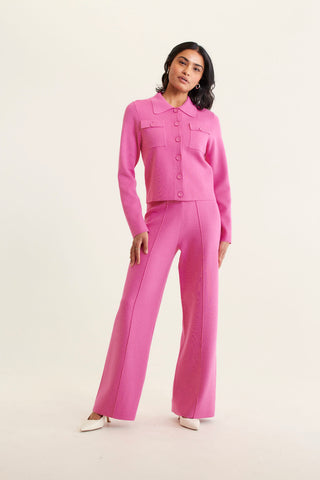 Carter Crepe Knit Jacket In Lolly