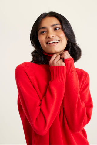 Toastie Merino Cashmere Polo In Fire Engine