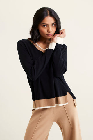 Quay Cotton Sweater In Black