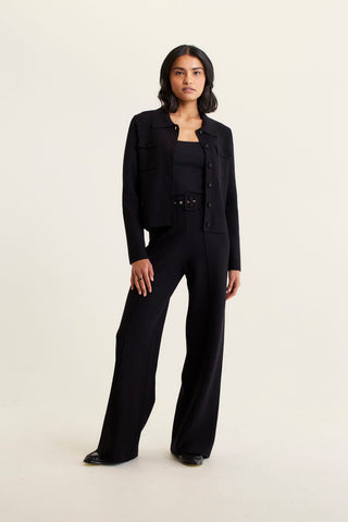 Carter Crepe Knit Jacket In Black