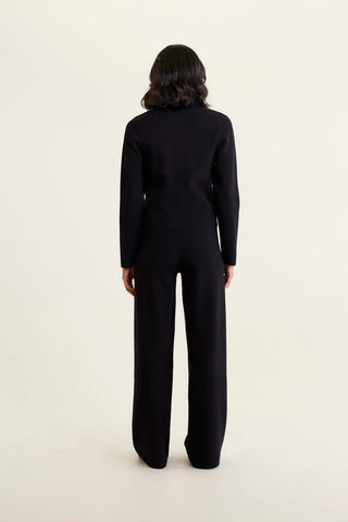 Carter Crepe Knit Jacket In Black