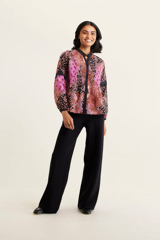 Jordan Cotton Silk Shirt Magenta Banksia Print