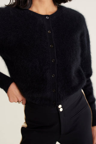 Sydney Brushed Cashmere Cardi In Black