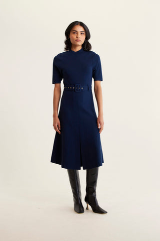 Parker Crepe Knit Dress In Navy