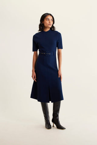 Parker Crepe Knit Dress In Navy