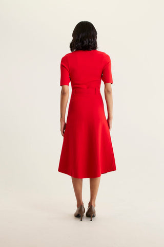 Parker Crepe Knit Dress In Red