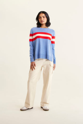 York Merino Cashmere Sweater In Blue