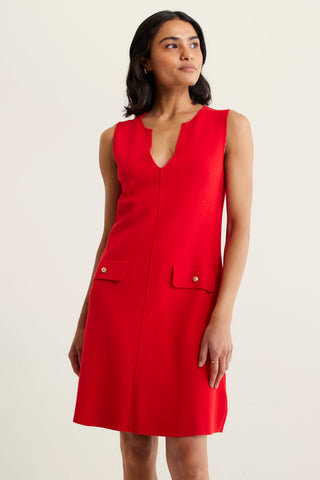 Rochelle Crepe Knit Dress In Red