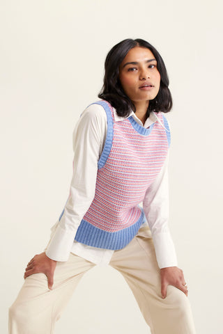 Houston Merino Cashmere Vest In Denim