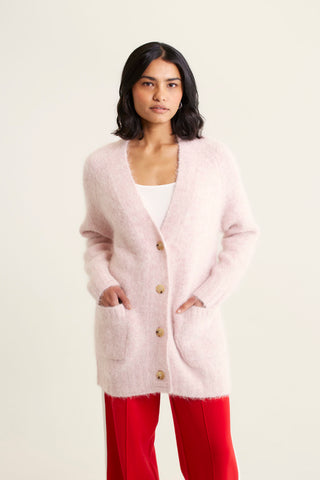 Williamsburg Brushed Alpaca Cardi In Petal