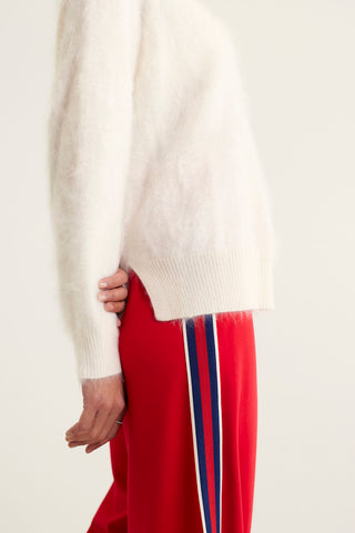 Rose Brushed Cashmere Polo In Ivory
