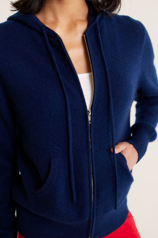 Amber Cashmere Hoodie In Midnight Navy