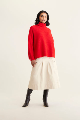 Pascale Alpaca Polo in Fire Engine