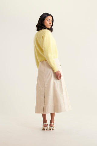 Sydney Brushed Cashmere Cardi In Lemon