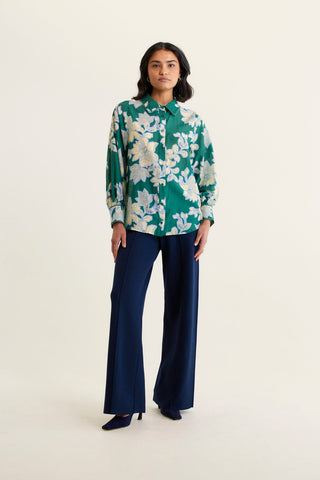 Soho Cotton Silk Shirt In Forest Lulu Print