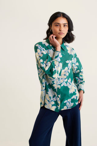 Soho Cotton Silk Shirt In Forest Lulu Print