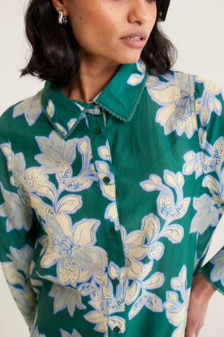 Soho Cotton Silk Shirt In Forest Lulu Print
