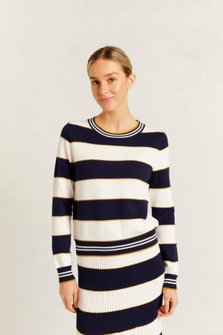 Amalfi Crew Sweater in Navy