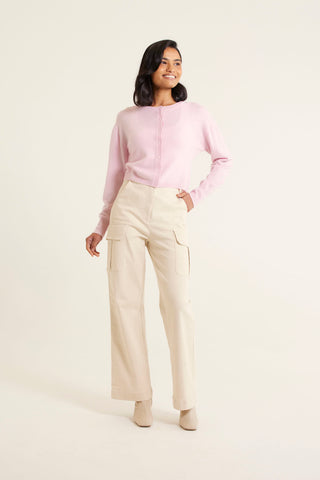 Sophia Cashmere Cardi In Honeydew