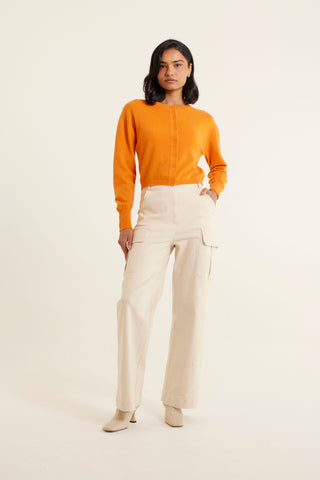Sophia Cashmere Cardi In Marigold