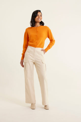 Sophia Cashmere Cardi In Marigold