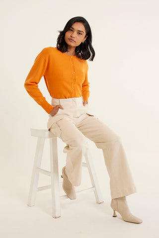 Sophia Cashmere Cardi In Marigold