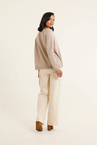Tribeca Cashmere Sweater In Lightweight Beige