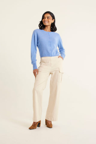 Sophia Cashmere Cardi In Azure