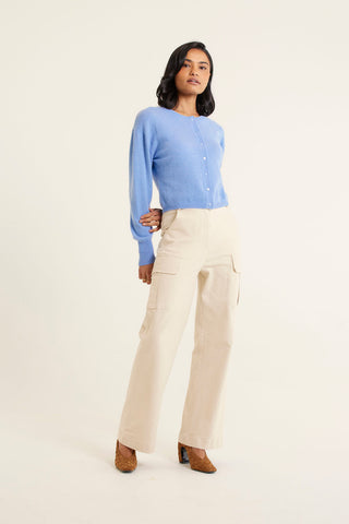 Sophia Cashmere Cardi In Azure