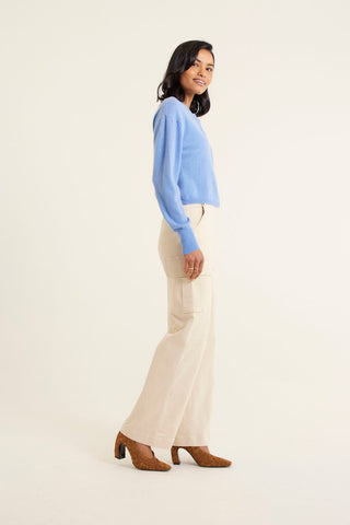 Sophia Cashmere Cardi In Azure