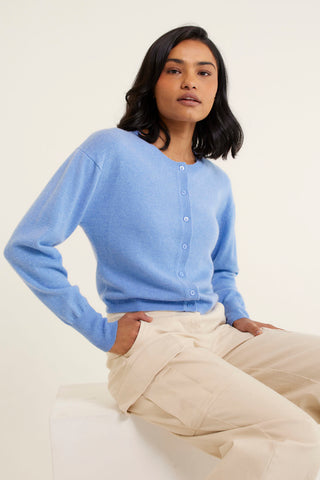 Sophia Cashmere Cardi In Azure