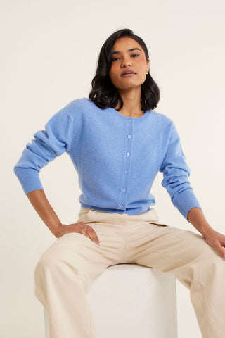 Sophia Cashmere Cardi In Azure