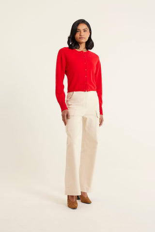 Sophia Cashmere Cardi In Crimson