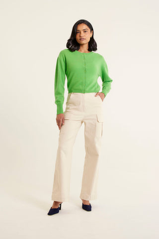 Sophia Cashmere Cardi In Burgeen