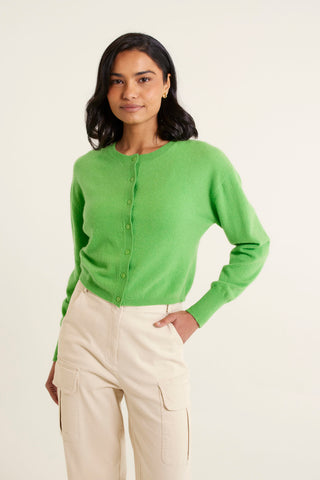 Sophia Cashmere Cardi In Burgeen