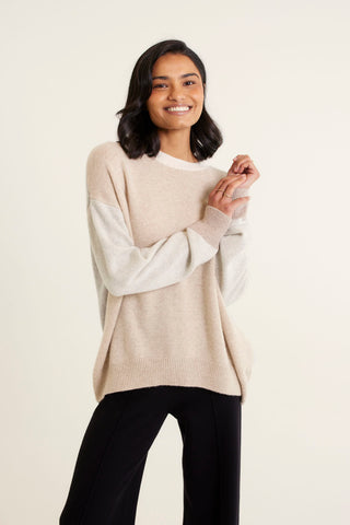 Hudson Cashmere Sweater In Biscuit